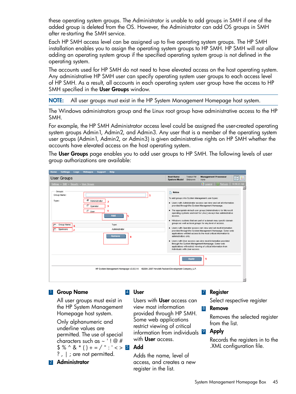 HP System Management Homepage-Software User Manual | Page 45 / 94