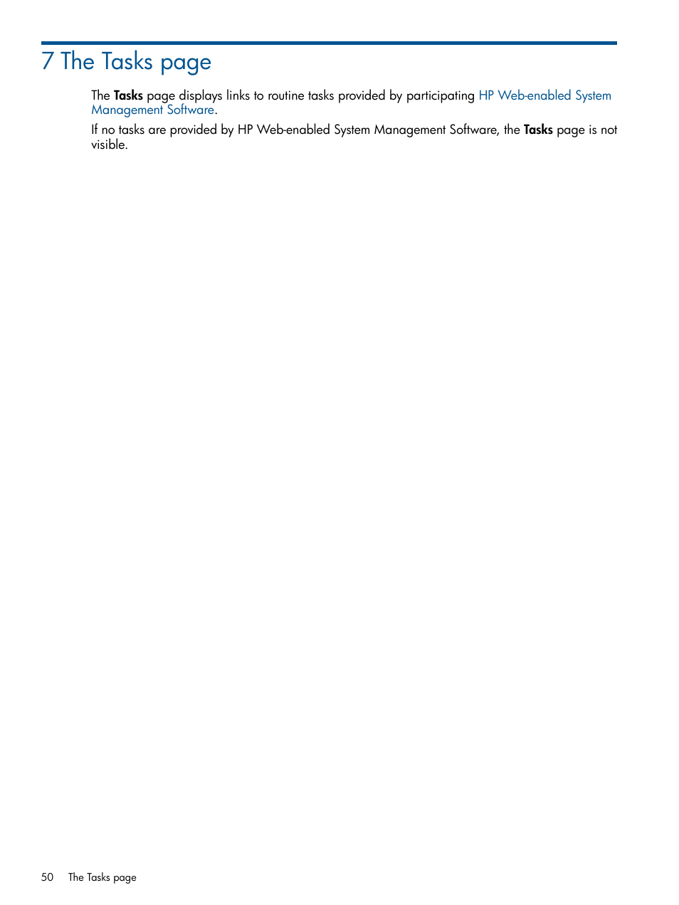 7 the tasks page | HP System Management Homepage-Software User Manual | Page 50 / 94