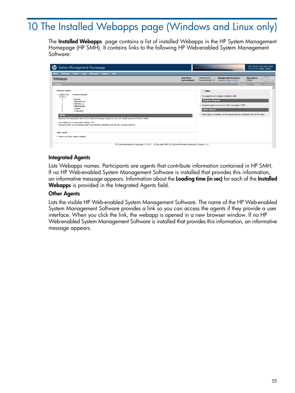 HP System Management Homepage-Software User Manual | Page 55 / 94