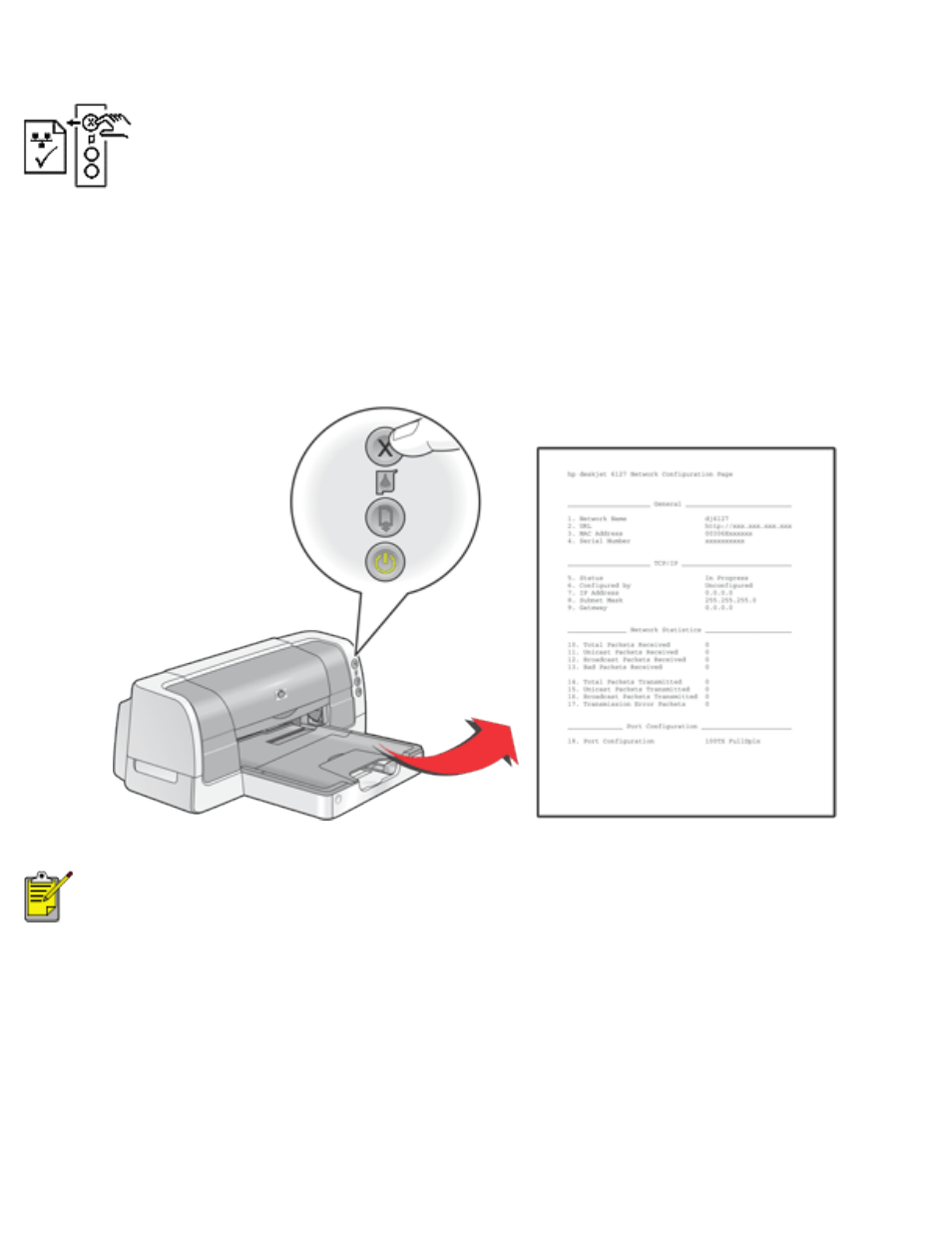 Network configuration page | HP Deskjet 6127 Color Inkjet Printer User Manual | Page 4 / 21