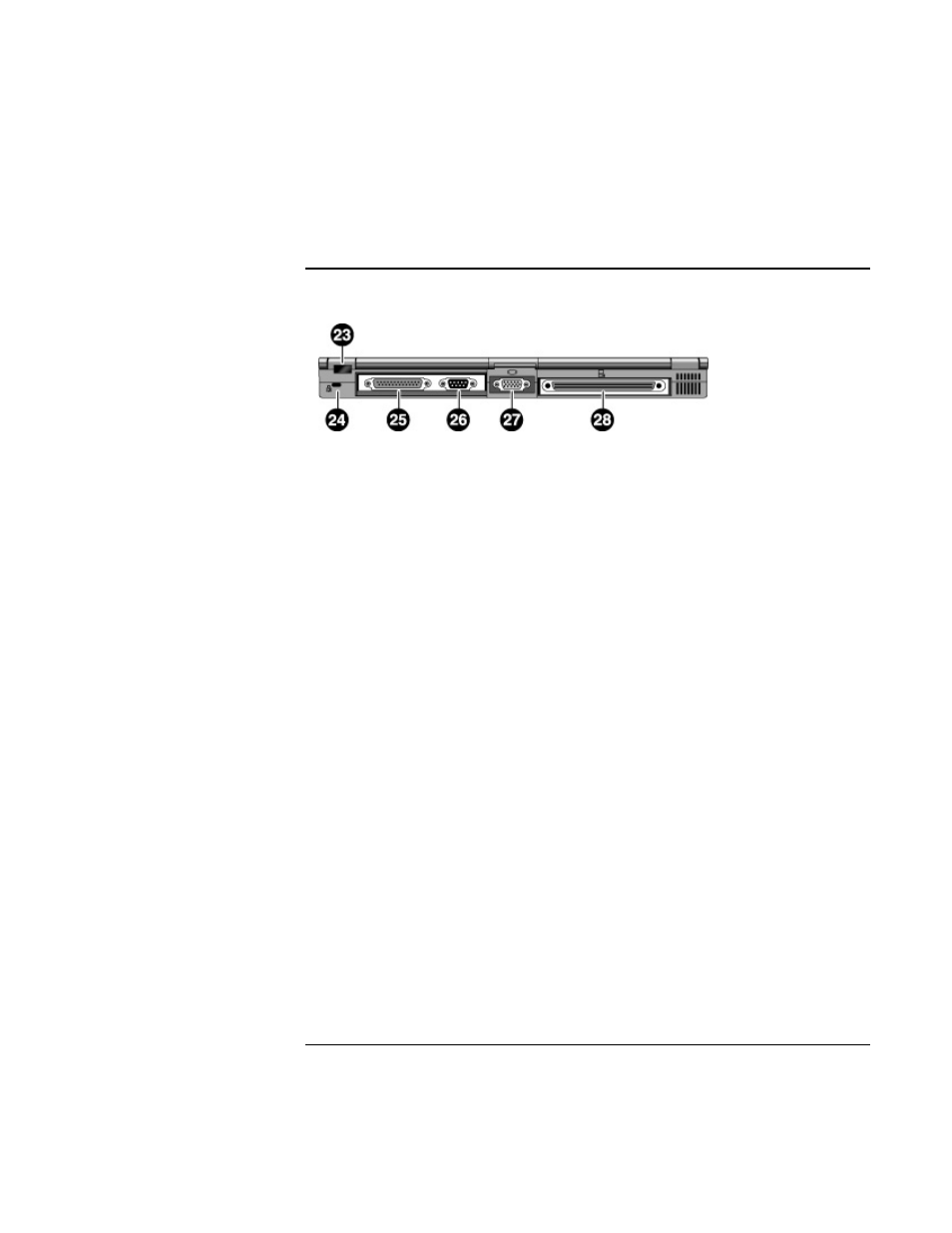 Omnibook—back view | HP OmniBook 4150 Notebook PC User Manual | Page 14 / 108