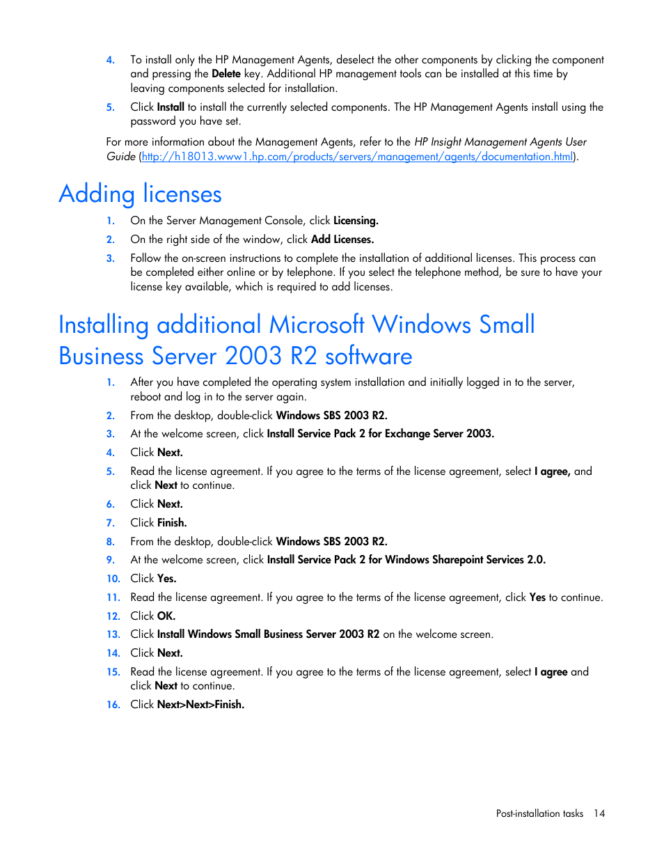 Adding licenses | HP ProLiant DL360 G4p Server User Manual | Page 14 / 23