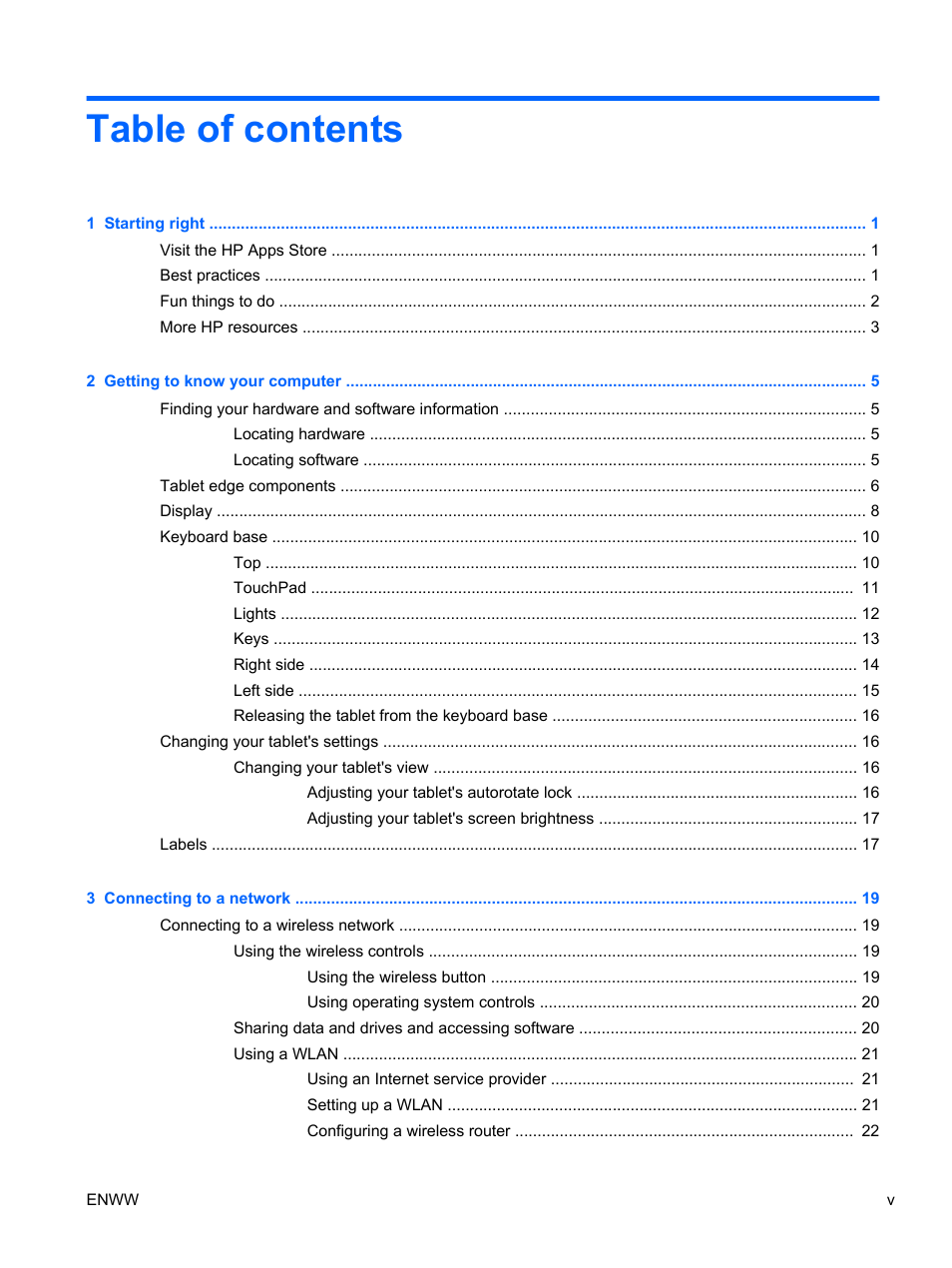 HP Spectre 13 x2 Pro PC User Manual | Page 5 / 86