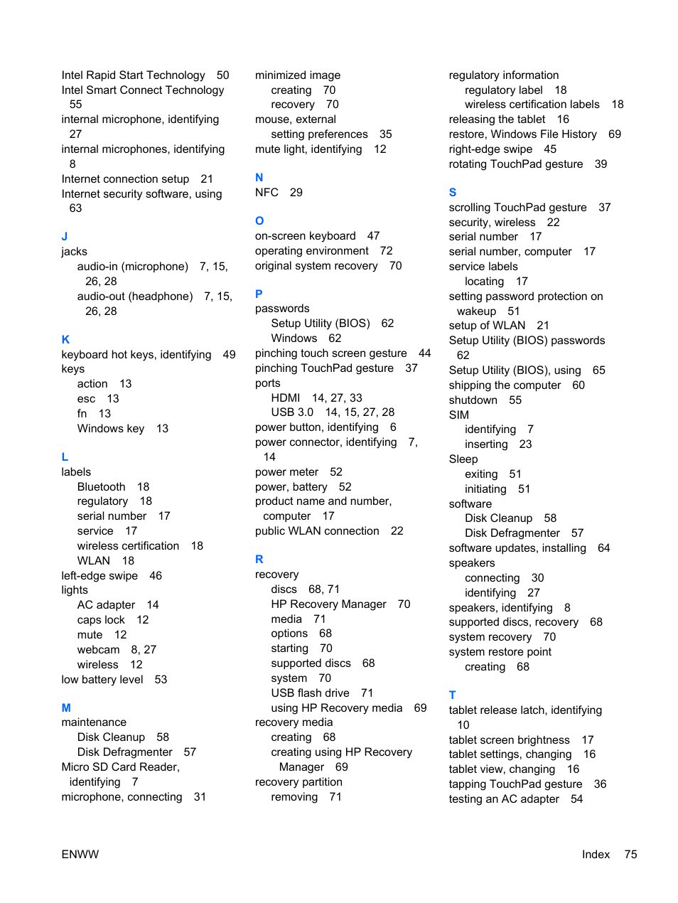 HP Spectre 13 x2 Pro PC User Manual | Page 85 / 86