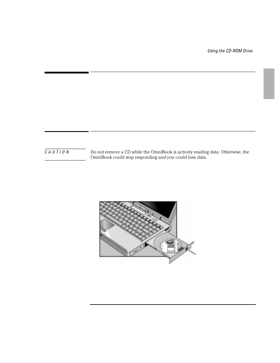 Using the cd-rom drive | HP OmniBook 2100 Notebook PC User Manual | Page 11 / 35