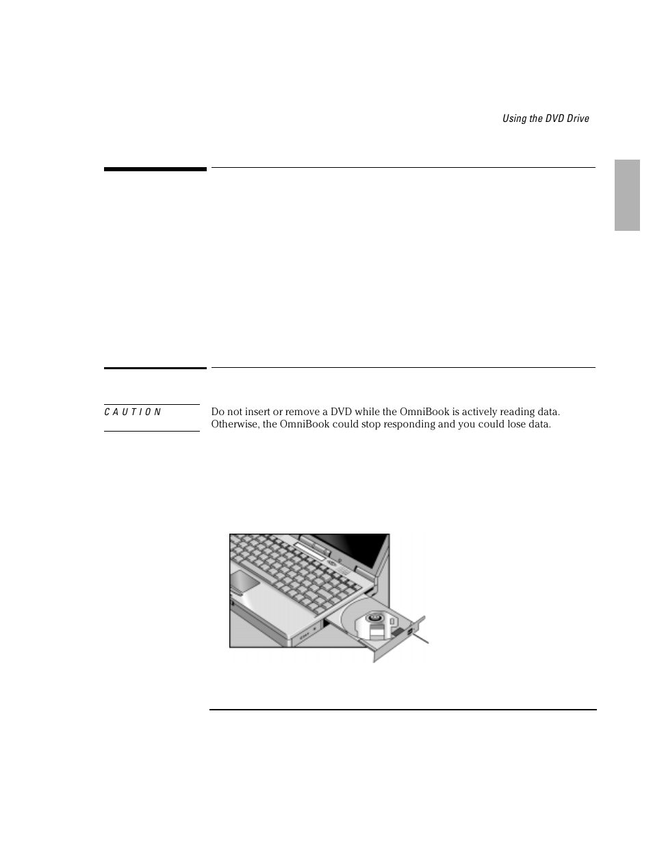 Using the dvd drive | HP OmniBook 2100 Notebook PC User Manual | Page 15 / 35