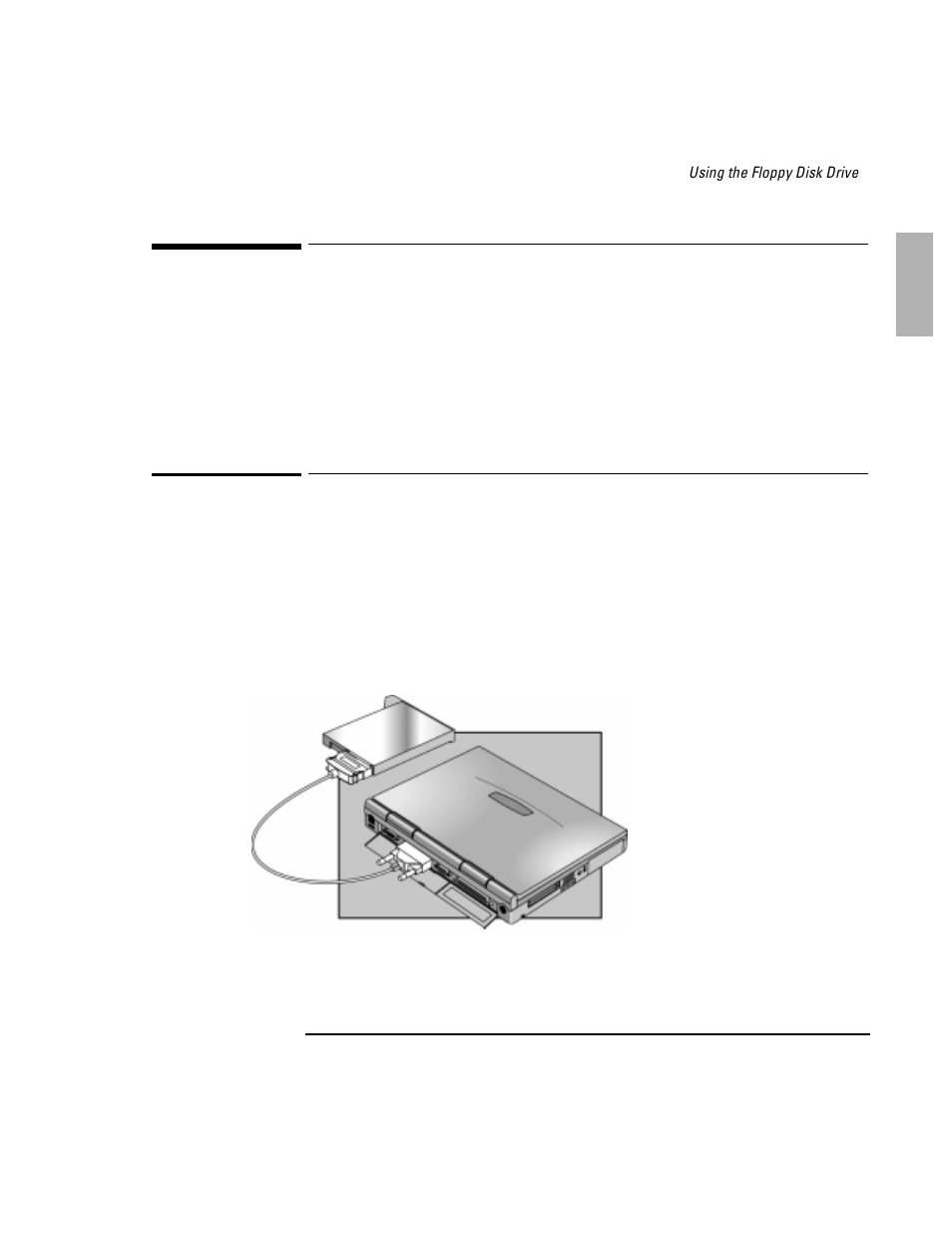 Using the floppy disk drive | HP OmniBook 2100 Notebook PC User Manual | Page 9 / 35