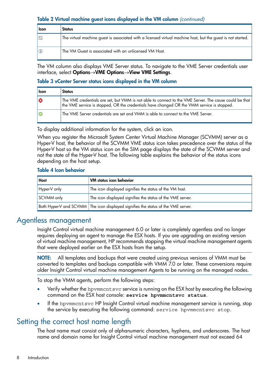 Agentless management, Setting the correct host name length | HP Insight Control Software for Linux User Manual | Page 8 / 54
