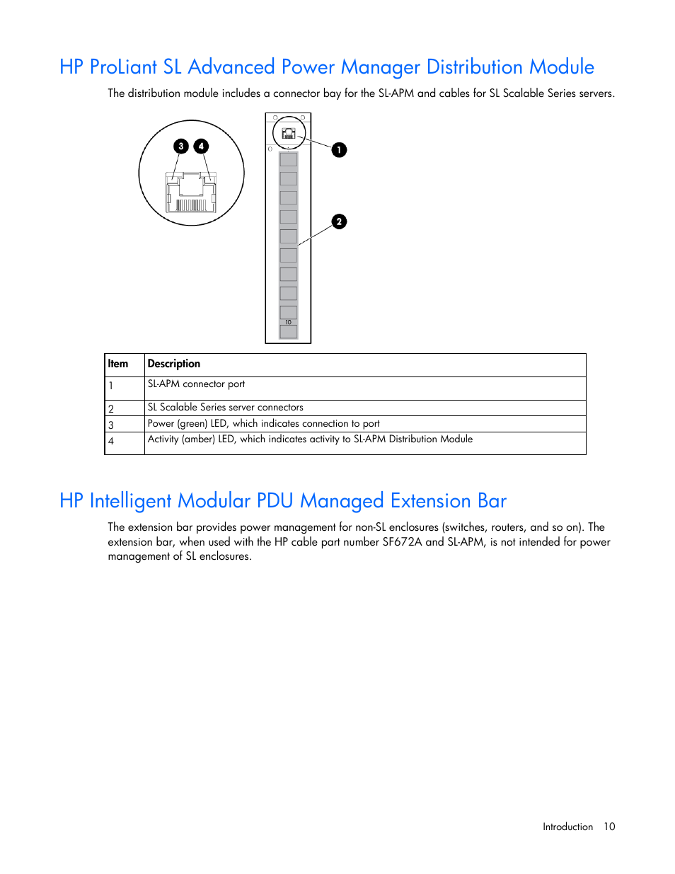 Hp intelligent modular pdu managed extension bar | HP ProLiant DL170e G6 Server User Manual | Page 10 / 111