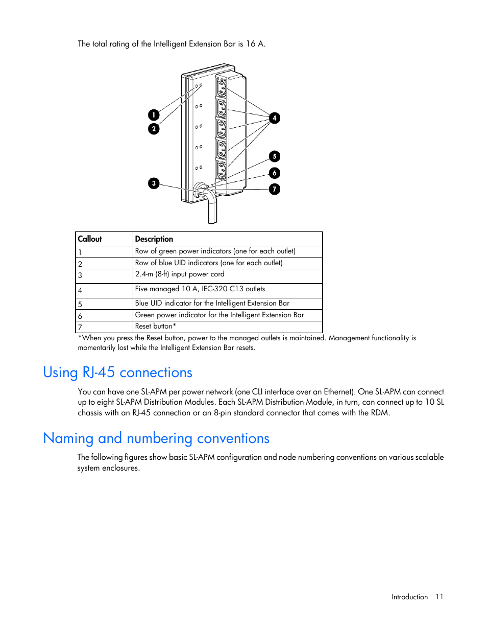 Using rj-45 connections, Naming and numbering conventions | HP ProLiant DL170e G6 Server User Manual | Page 11 / 111