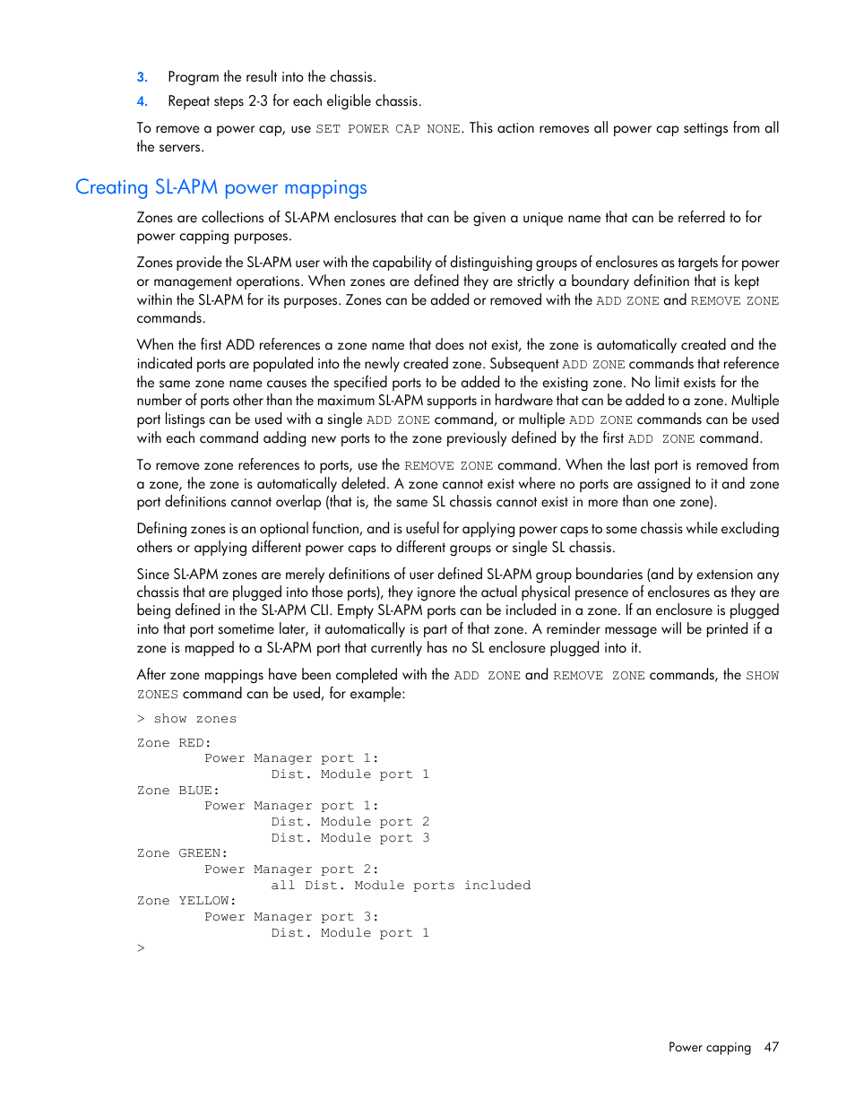 Creating sl-apm power mappings | HP ProLiant DL170e G6 Server User Manual | Page 47 / 111