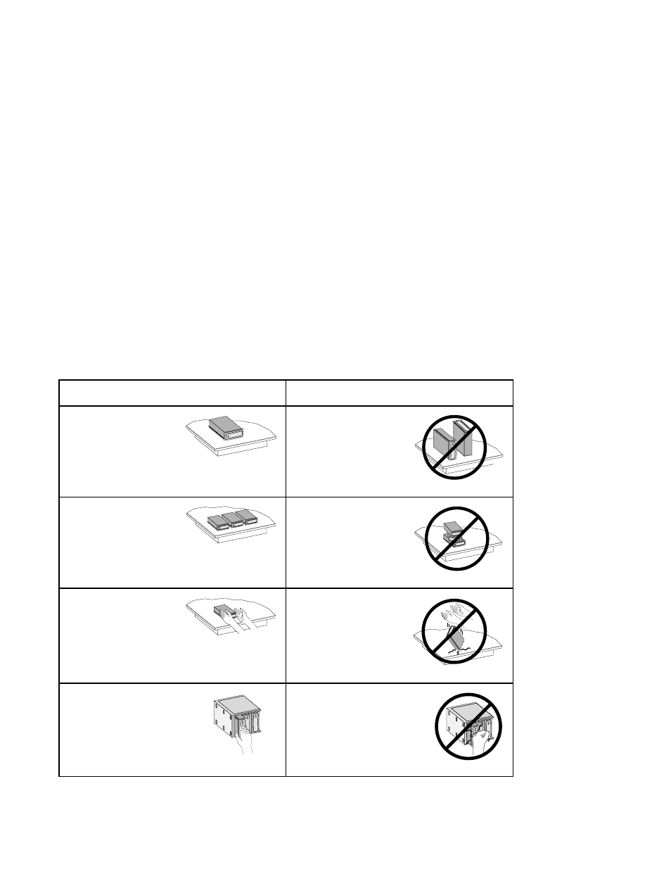 Replacing a disk drive sbb, Handling a disk drive sbb, Table 7–2 sbb handling rules | Replacing a disk drive sbb –9, Handling a disk drive sbb –9, Table 7–2 sbb handling rules –9, Storage devices | HP Array Controller HSG V8.7 Software User Manual | Page 155 / 206