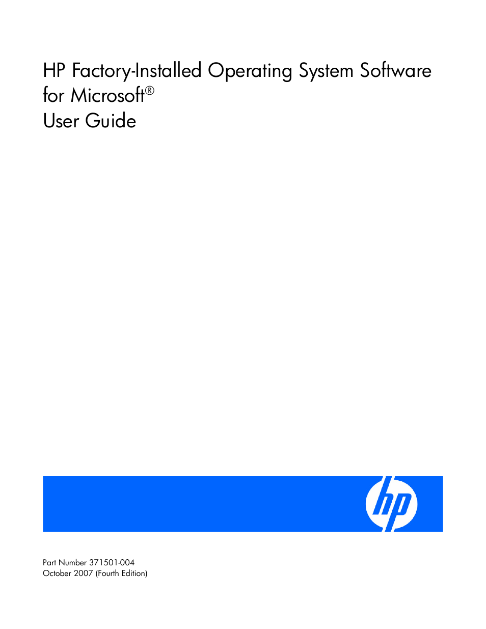 HP ProLiant DL380 G5 Server User Manual | 20 pages