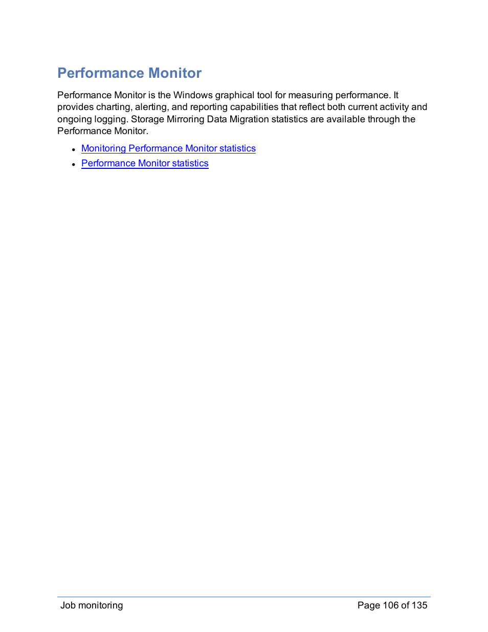 Performance monitor | HP Storage Mirroring Software User Manual | Page 107 / 136