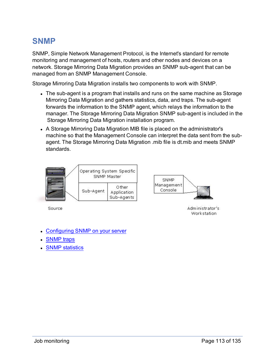Snmp | HP Storage Mirroring Software User Manual | Page 114 / 136