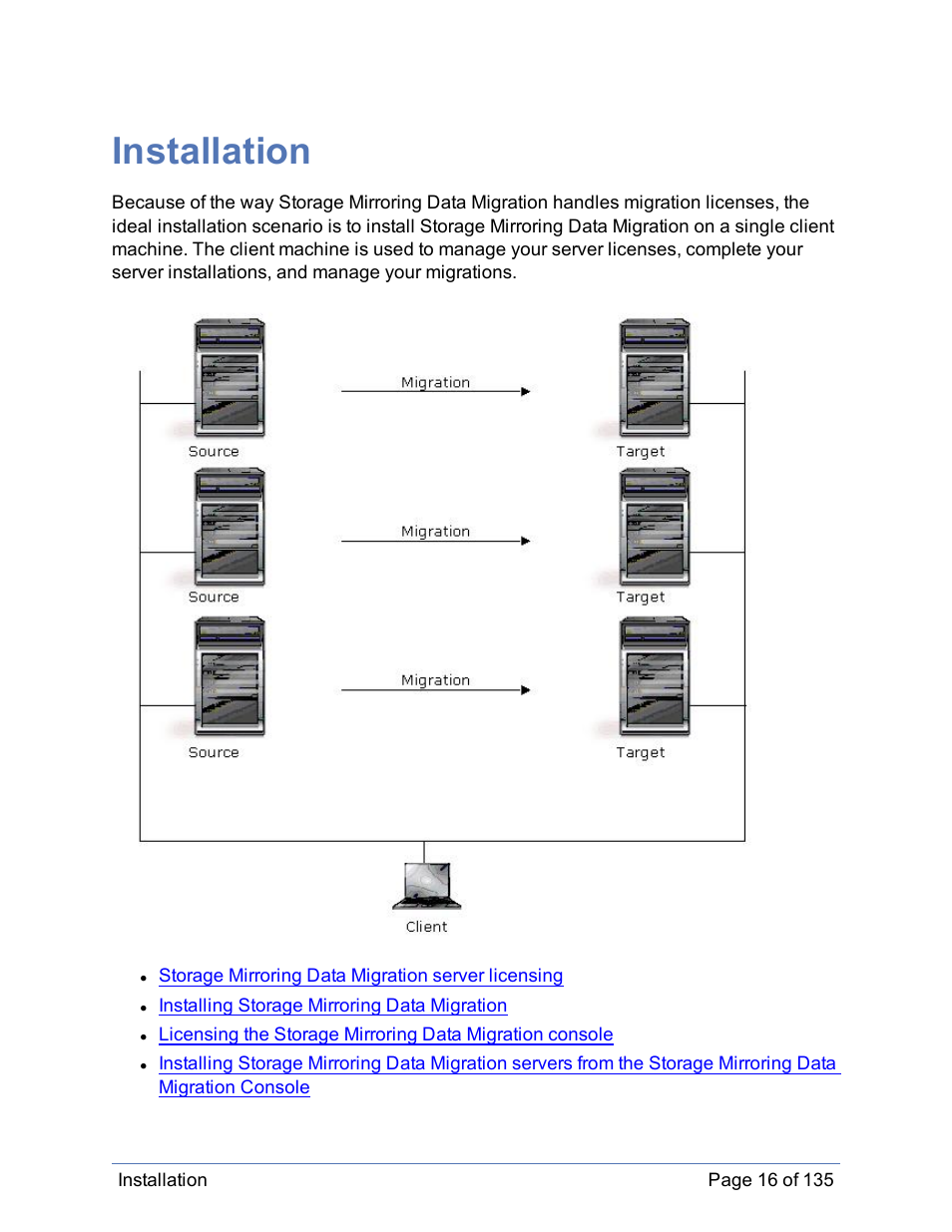 Installation | HP Storage Mirroring Software User Manual | Page 17 / 136