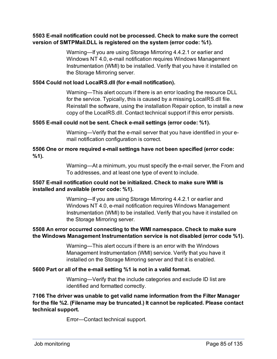 HP Storage Mirroring Software User Manual | Page 86 / 136