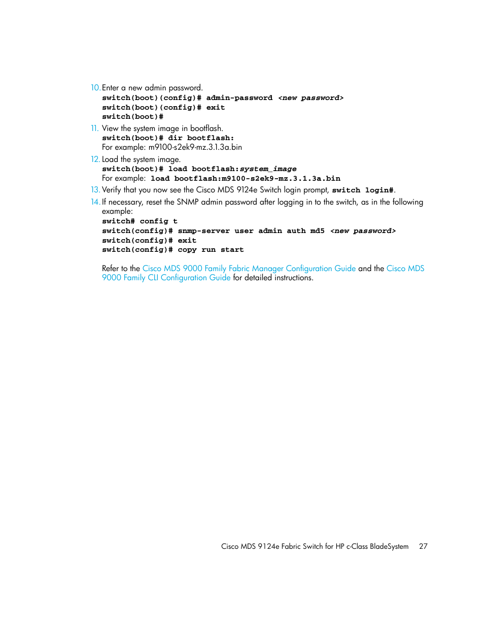 HP Cisco MDS 9124e Fabric Switch for BladeSystem c-Class User Manual | Page 27 / 68