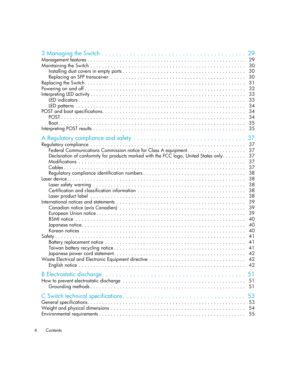 HP Cisco MDS 9124e Fabric Switch for BladeSystem c-Class User Manual | Page 4 / 68