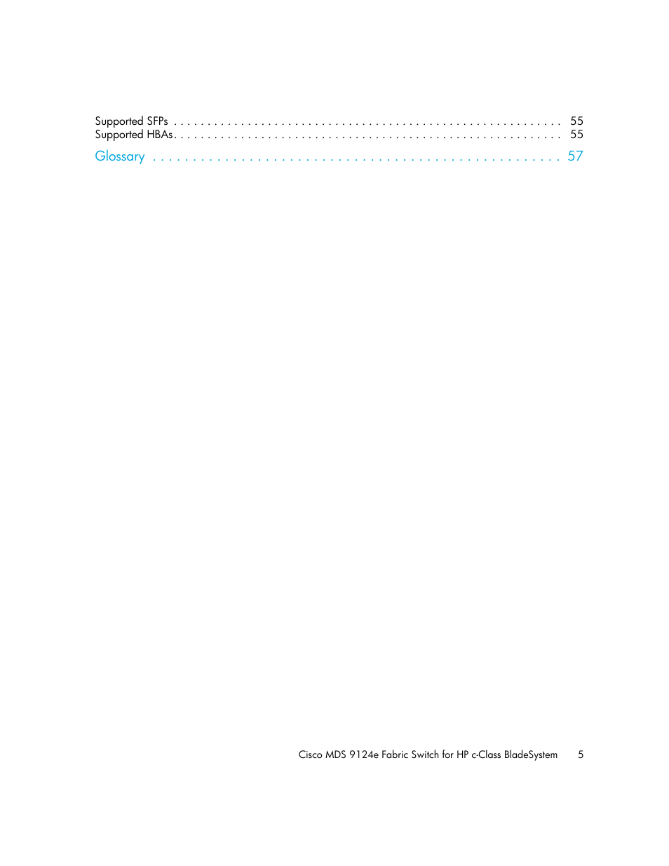 HP Cisco MDS 9124e Fabric Switch for BladeSystem c-Class User Manual | Page 5 / 68