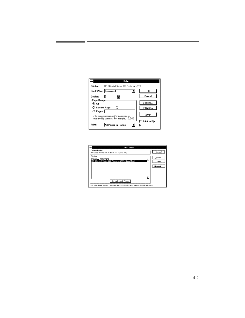 Opening the hp officejet printer options | HP Officejet 350 All-in-One Printer User Manual | Page 158 / 227