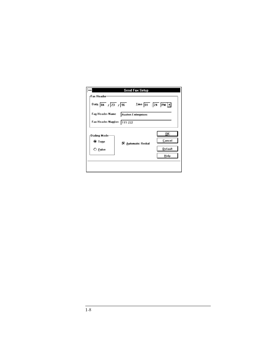 Using send fax setup | HP Officejet 350 All-in-One Printer User Manual | Page 26 / 227