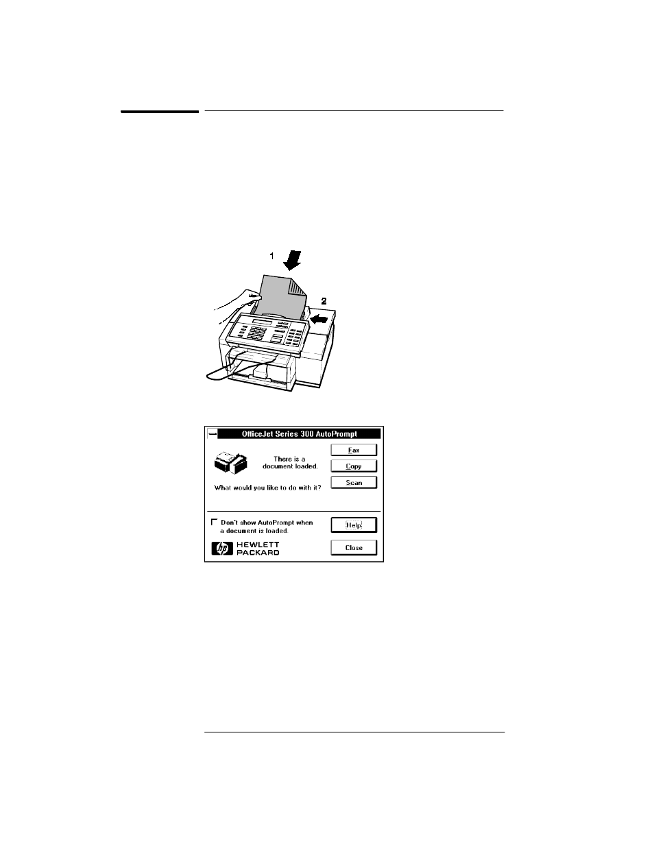 Sending a paper fax using the autoprompt | HP Officejet 350 All-in-One Printer User Manual | Page 59 / 227