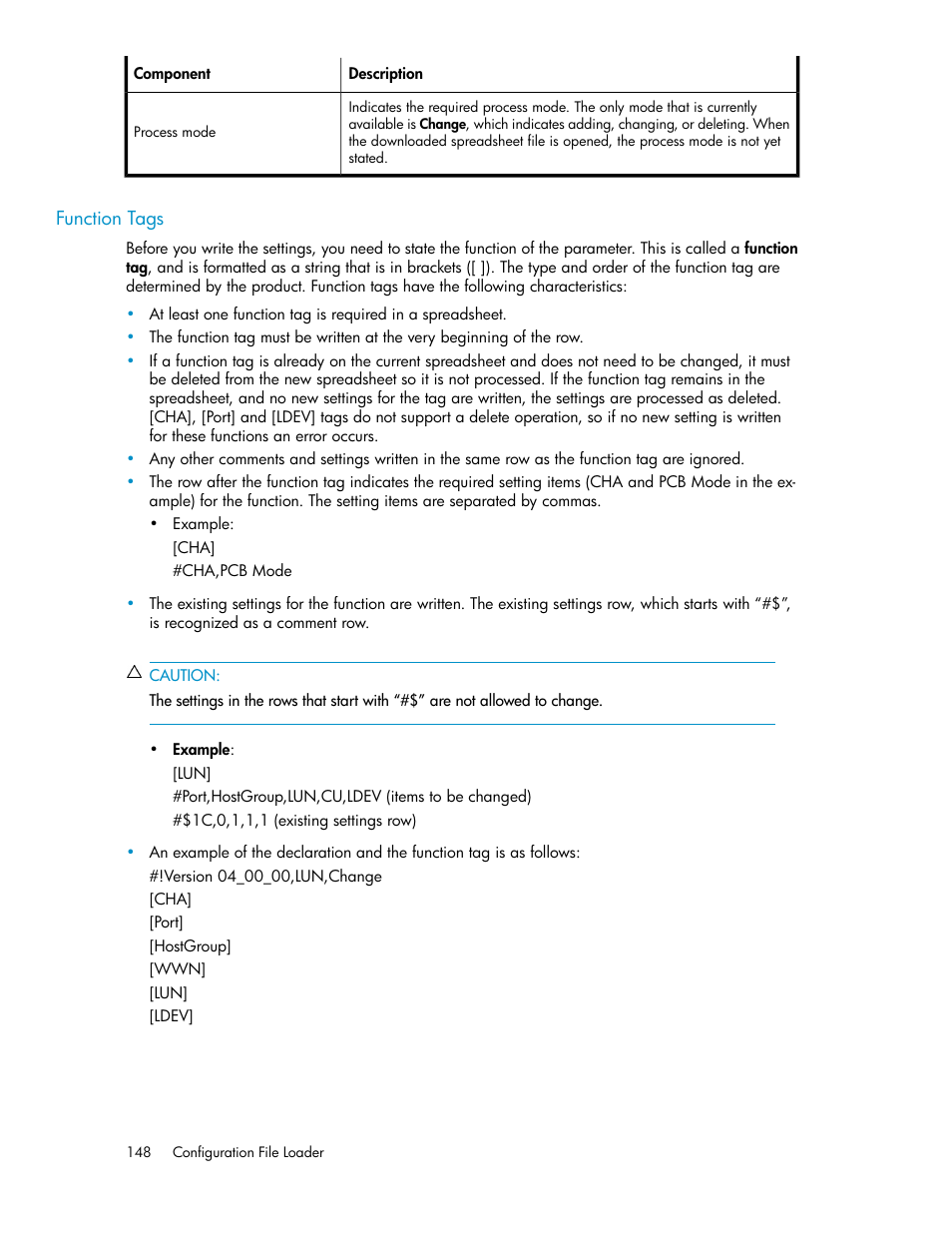 Function tags | HP StorageWorks XP Remote Web Console Software User Manual | Page 148 / 186