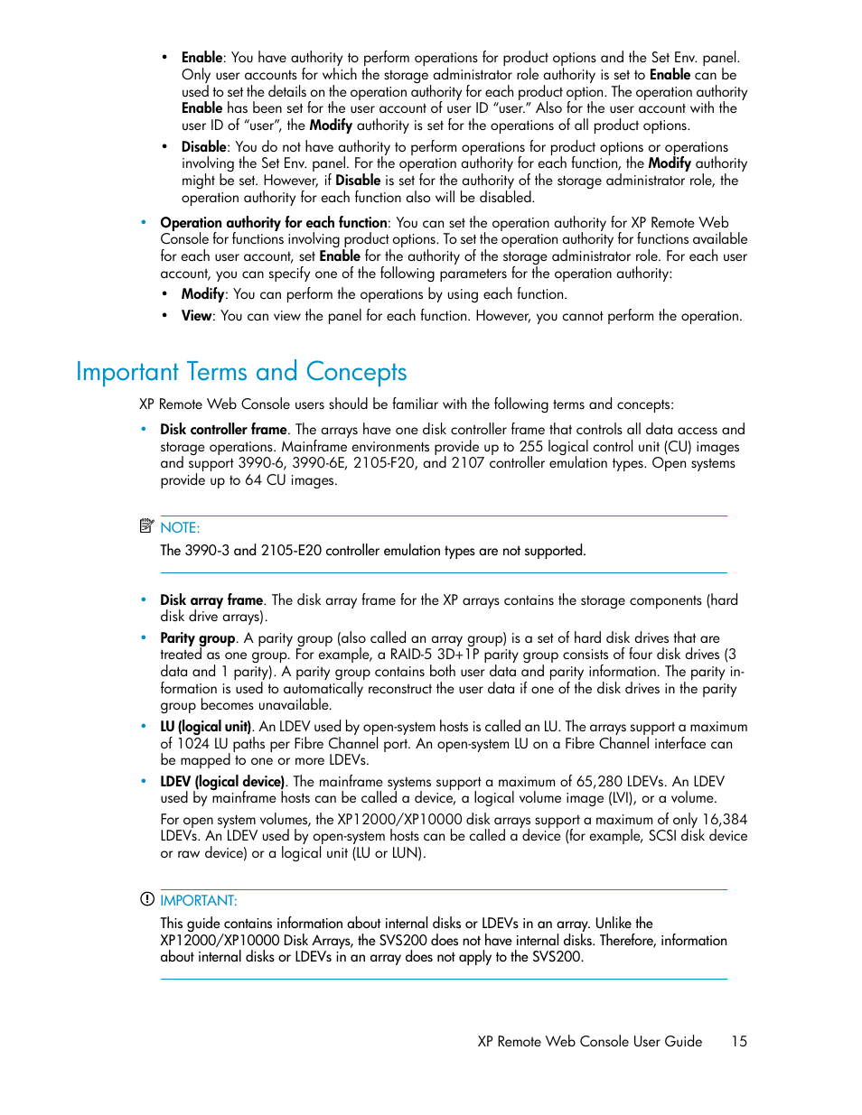 Important terms and concepts | HP StorageWorks XP Remote Web Console Software User Manual | Page 15 / 186