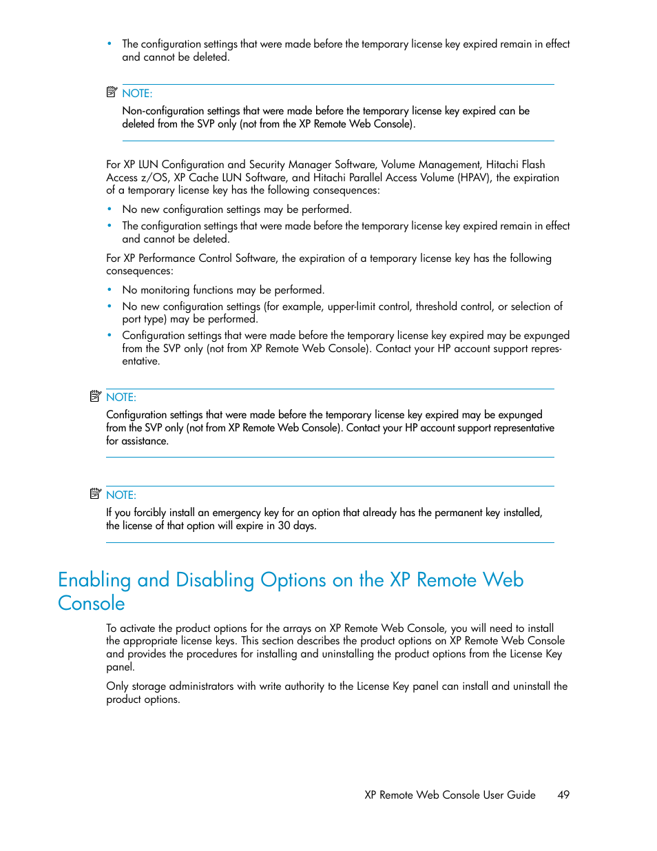 Console | HP StorageWorks XP Remote Web Console Software User Manual | Page 49 / 186