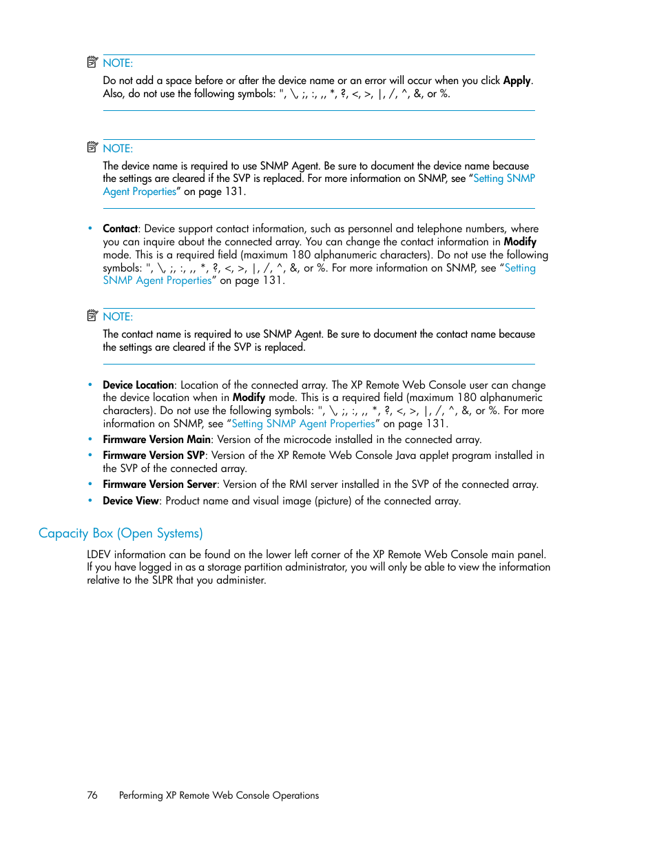 Capacity box (open systems) | HP StorageWorks XP Remote Web Console Software User Manual | Page 76 / 186