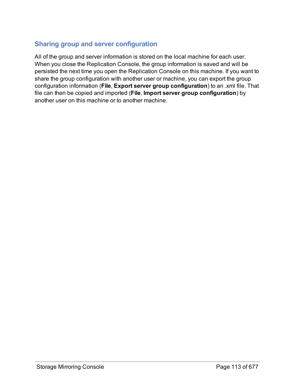 Sharing group and server configuration | HP Storage Mirroring Software User Manual | Page 114 / 678