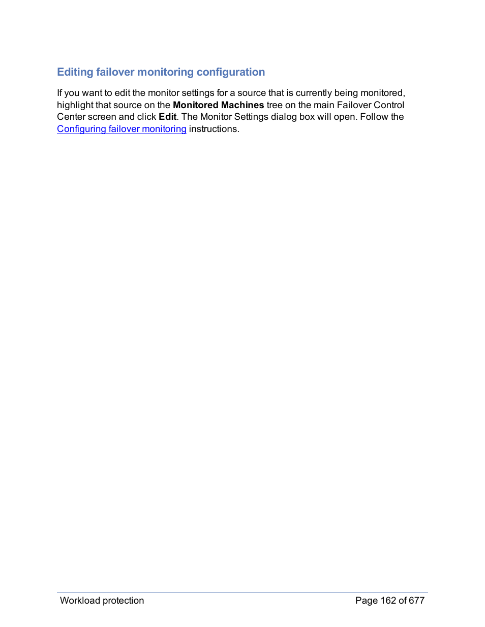 Editing failover monitoring configuration | HP Storage Mirroring Software User Manual | Page 163 / 678