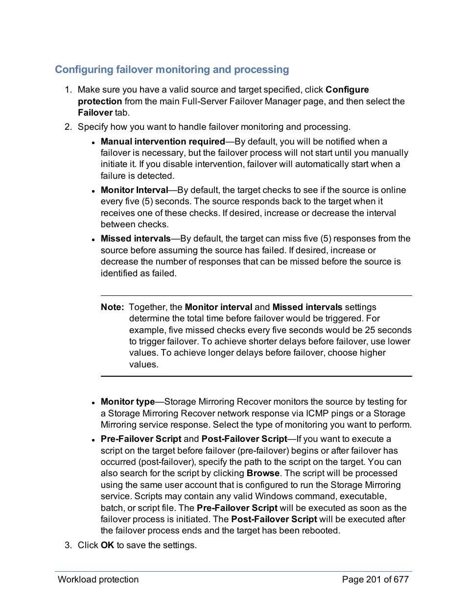 Configuring failover monitoring and processing | HP Storage Mirroring Software User Manual | Page 202 / 678