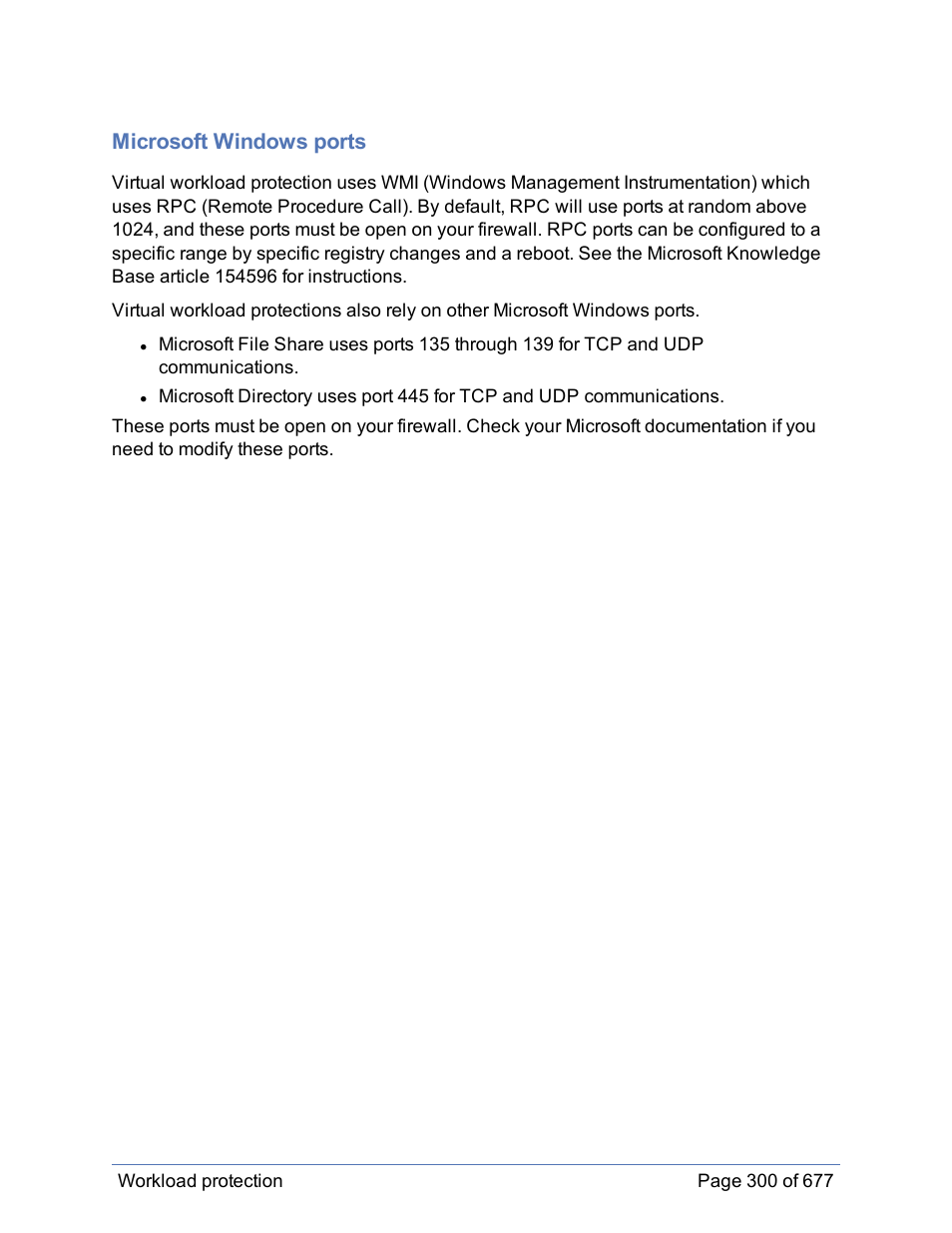 Microsoft windows ports | HP Storage Mirroring Software User Manual | Page 301 / 678