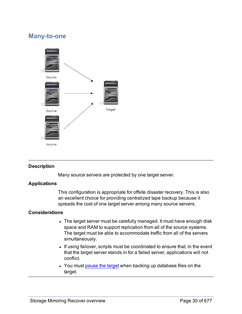 Many-to-one | HP Storage Mirroring Software User Manual | Page 31 / 678