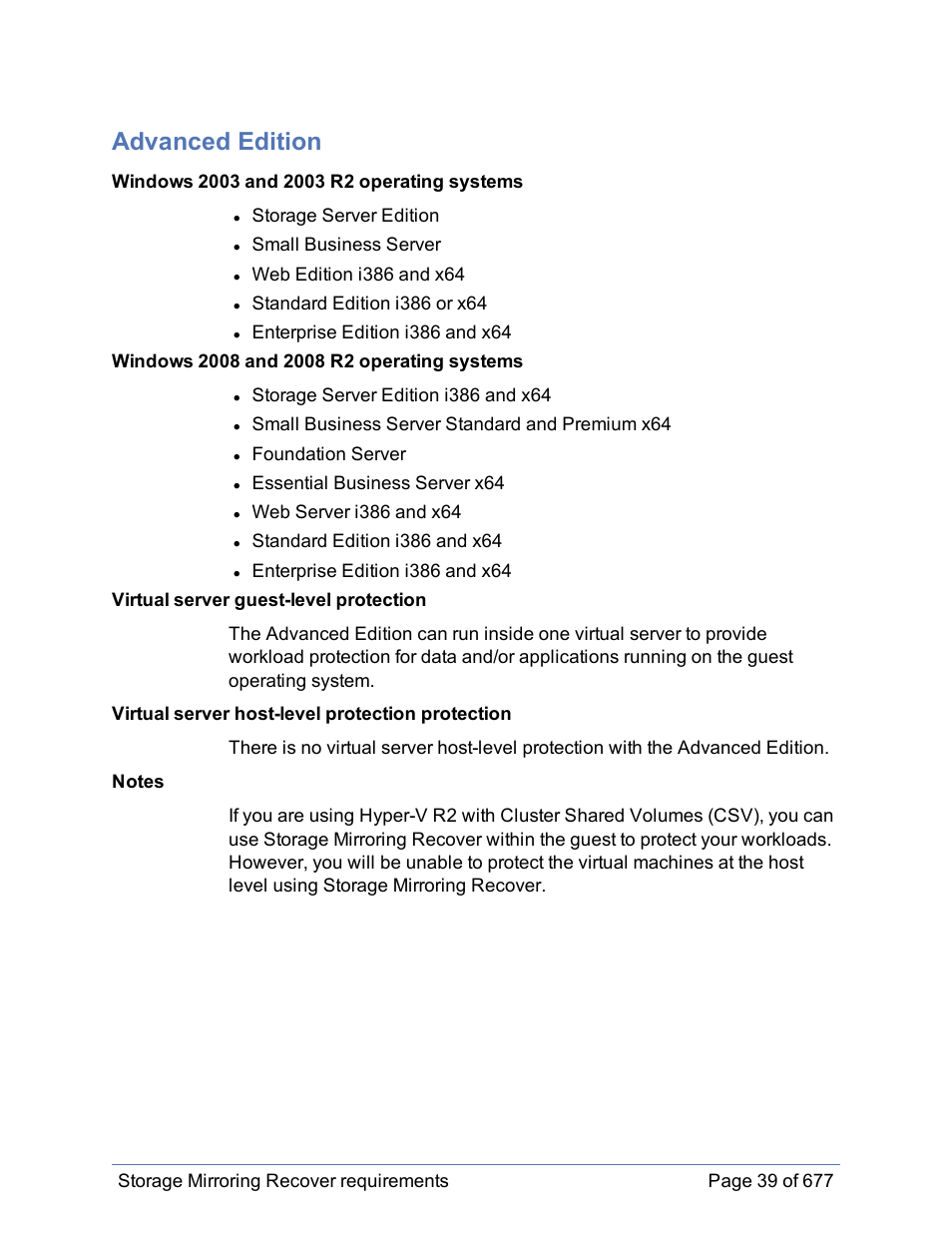 Advanced edition | HP Storage Mirroring Software User Manual | Page 40 / 678