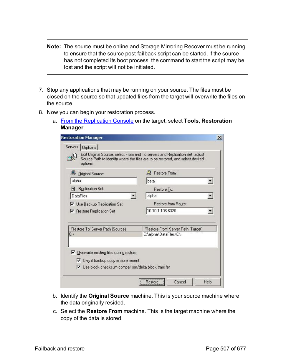 HP Storage Mirroring Software User Manual | Page 508 / 678