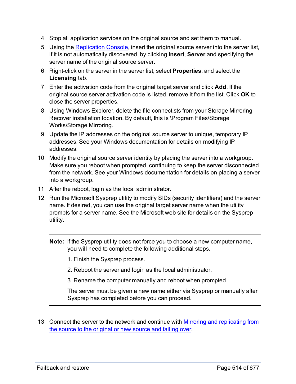 HP Storage Mirroring Software User Manual | Page 515 / 678