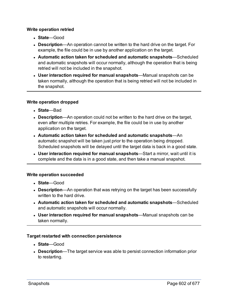 State —good, State —bad | HP Storage Mirroring Software User Manual | Page 603 / 678