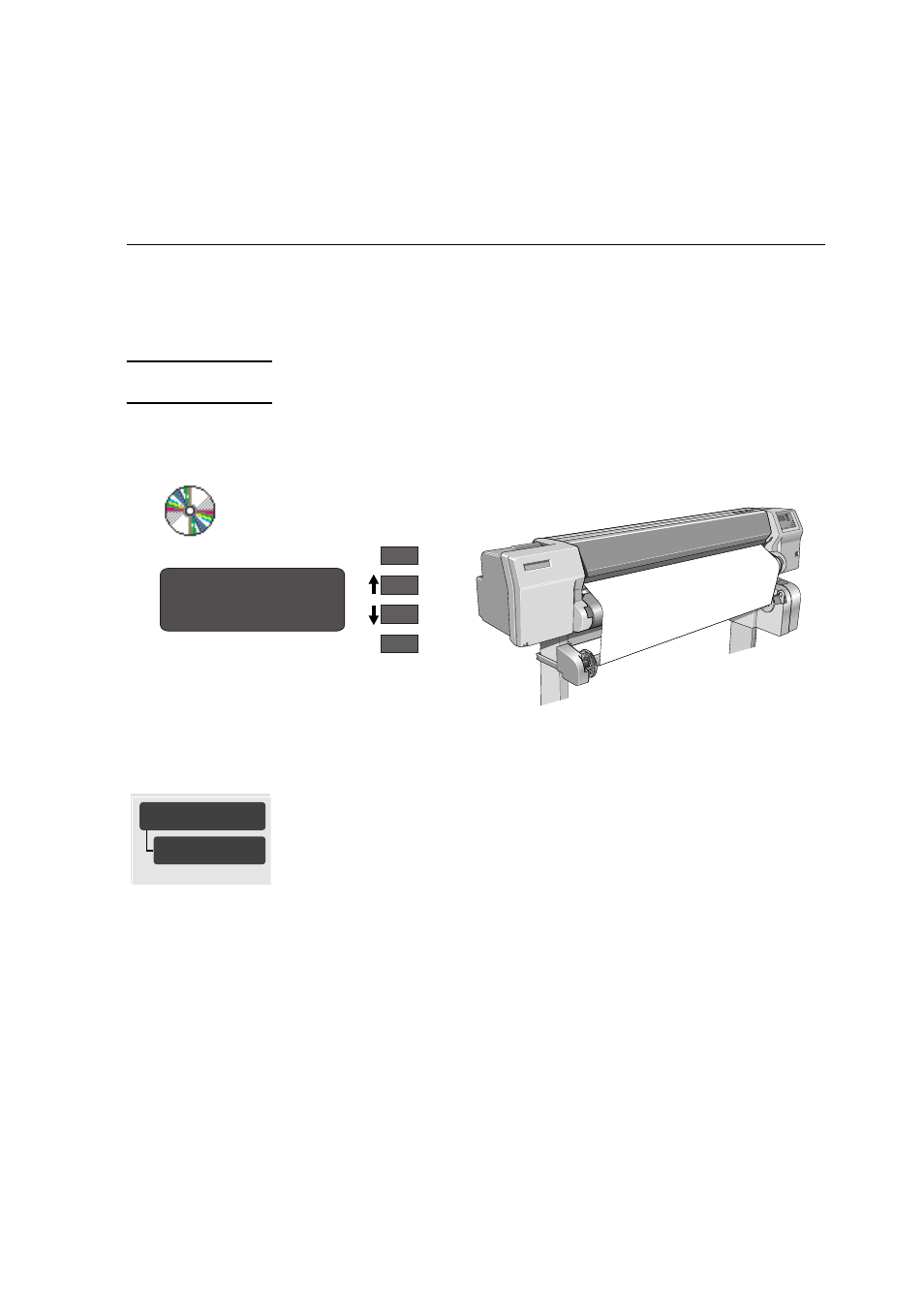 Loading media onto the take up reel accessory, Loading media onto the take up reel accessory 3-19 | HP Designjet 2500.3500cp Printer series User Manual | Page 69 / 340