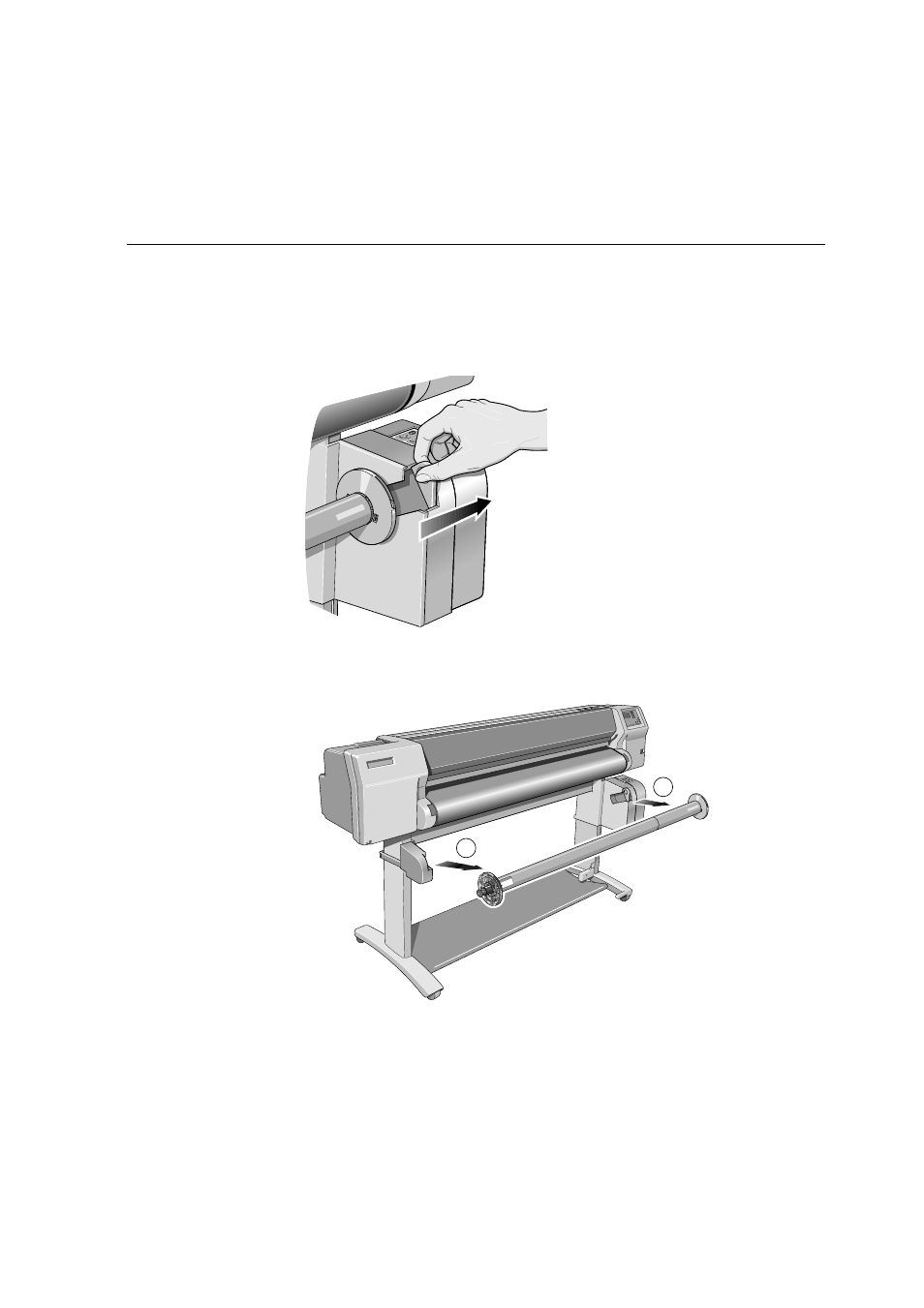 Changing the core tube on the take up reel 3-35 | HP Designjet 2500.3500cp Printer series User Manual | Page 85 / 340