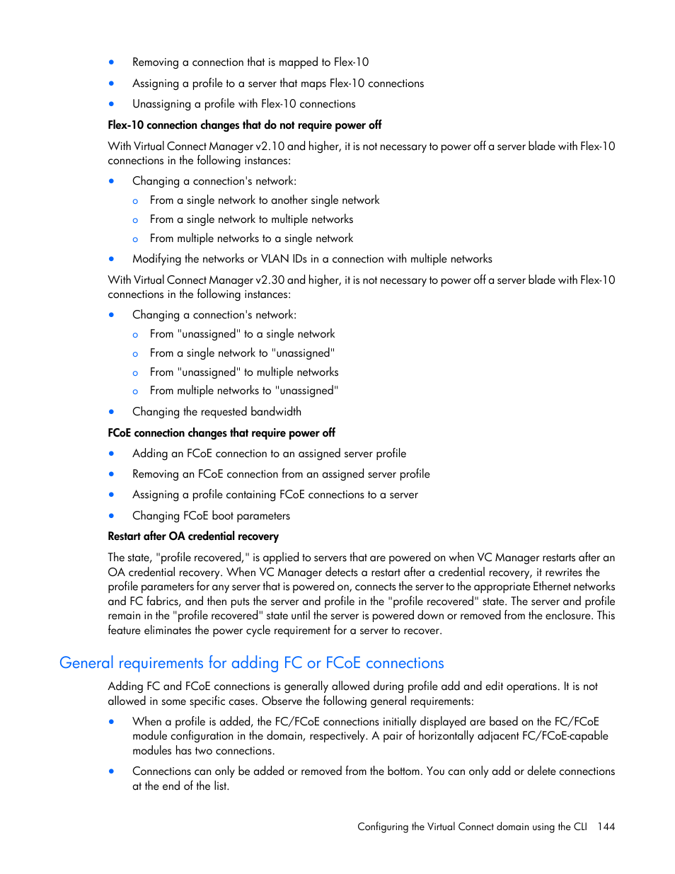 HP Virtual Connect 8Gb 24-port Fibre Channel Module for c-Class BladeSystem User Manual | Page 144 / 159