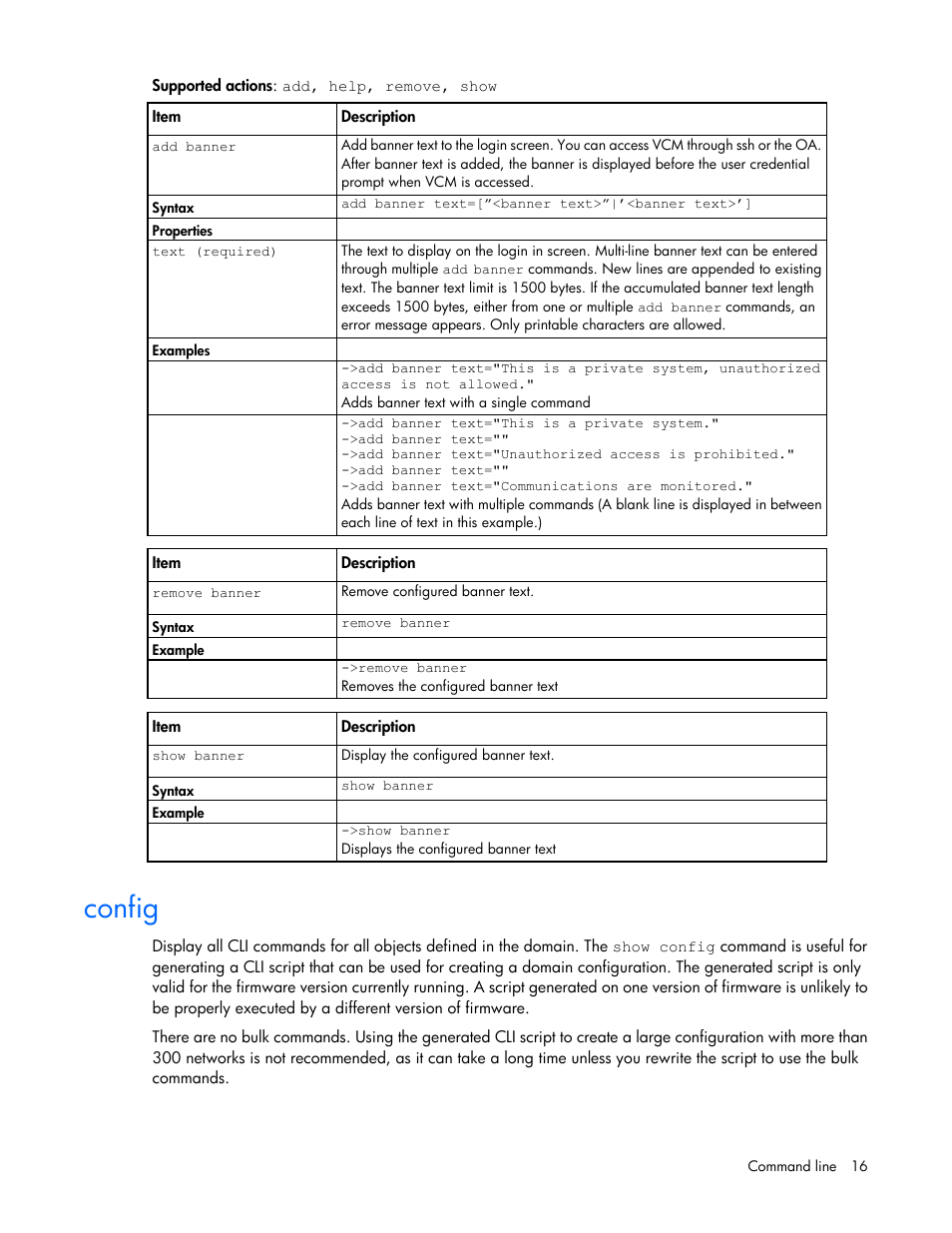 Config | HP Virtual Connect 8Gb 24-port Fibre Channel Module for c-Class BladeSystem User Manual | Page 16 / 159