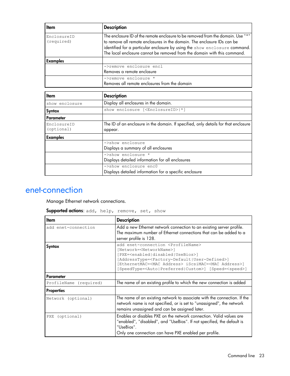 Enet-connection | HP Virtual Connect 8Gb 24-port Fibre Channel Module for c-Class BladeSystem User Manual | Page 23 / 159