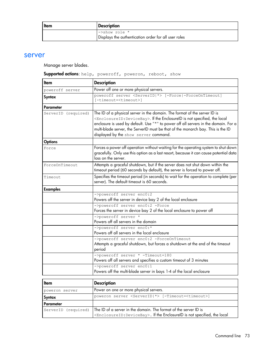 Server | HP Virtual Connect 8Gb 24-port Fibre Channel Module for c-Class BladeSystem User Manual | Page 73 / 159