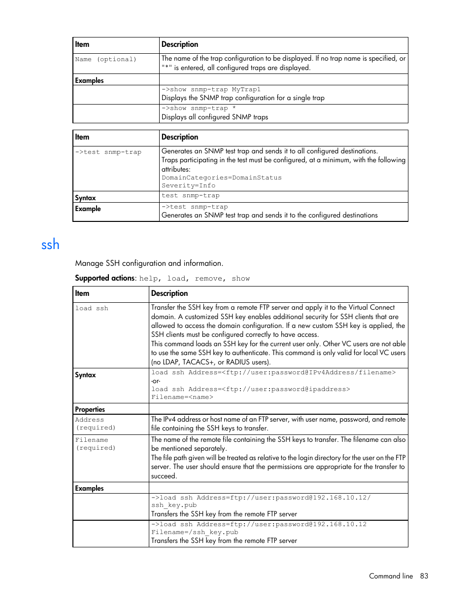 HP Virtual Connect 8Gb 24-port Fibre Channel Module for c-Class BladeSystem User Manual | Page 83 / 159