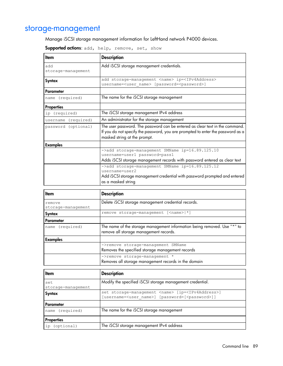 Storage-management | HP Virtual Connect 8Gb 24-port Fibre Channel Module for c-Class BladeSystem User Manual | Page 89 / 159
