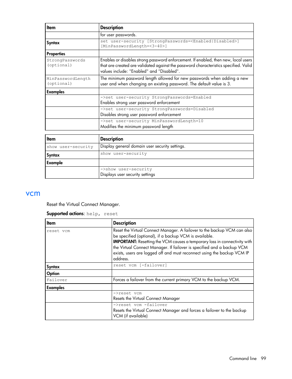 HP Virtual Connect 8Gb 24-port Fibre Channel Module for c-Class BladeSystem User Manual | Page 99 / 159