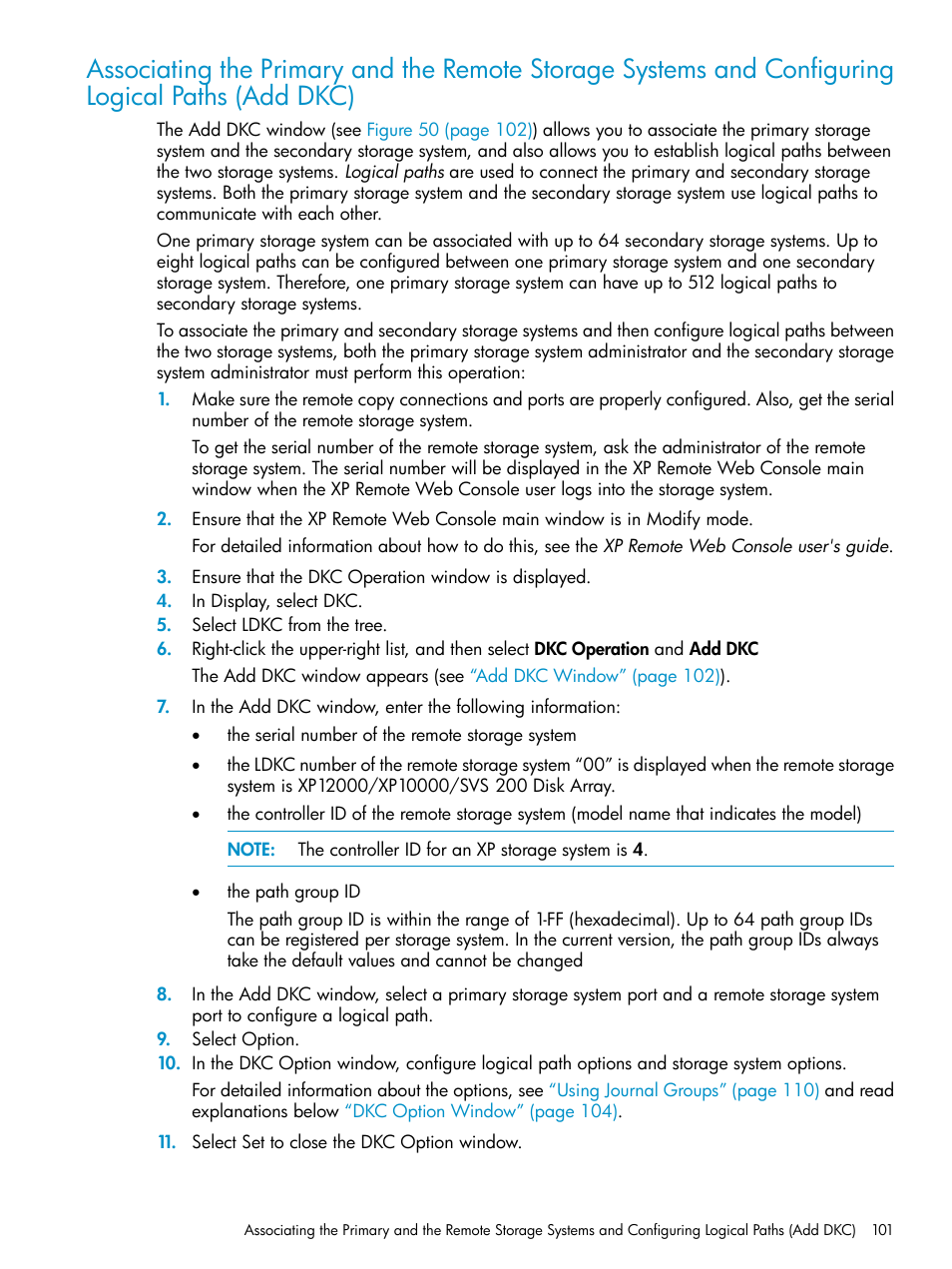 Storage systems (add dkc) | HP StorageWorks XP Remote Web Console Software User Manual | Page 101 / 203